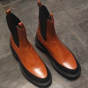 All Saints Tan and Black Ankle Boots